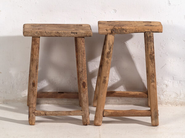 Antique Asian stools (c.1900). Set of two pieces #4