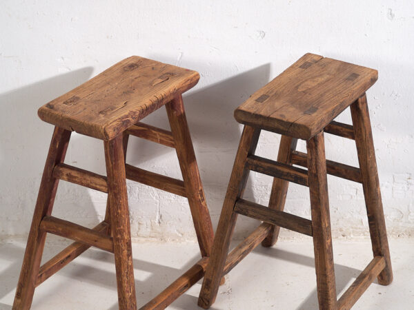 Pair of Antique oriental stools (c.1900) #7
