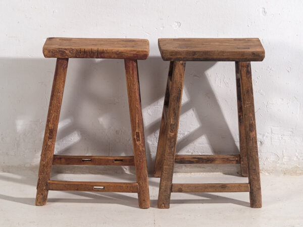 Pair of Antique oriental stools (c.1900) #7