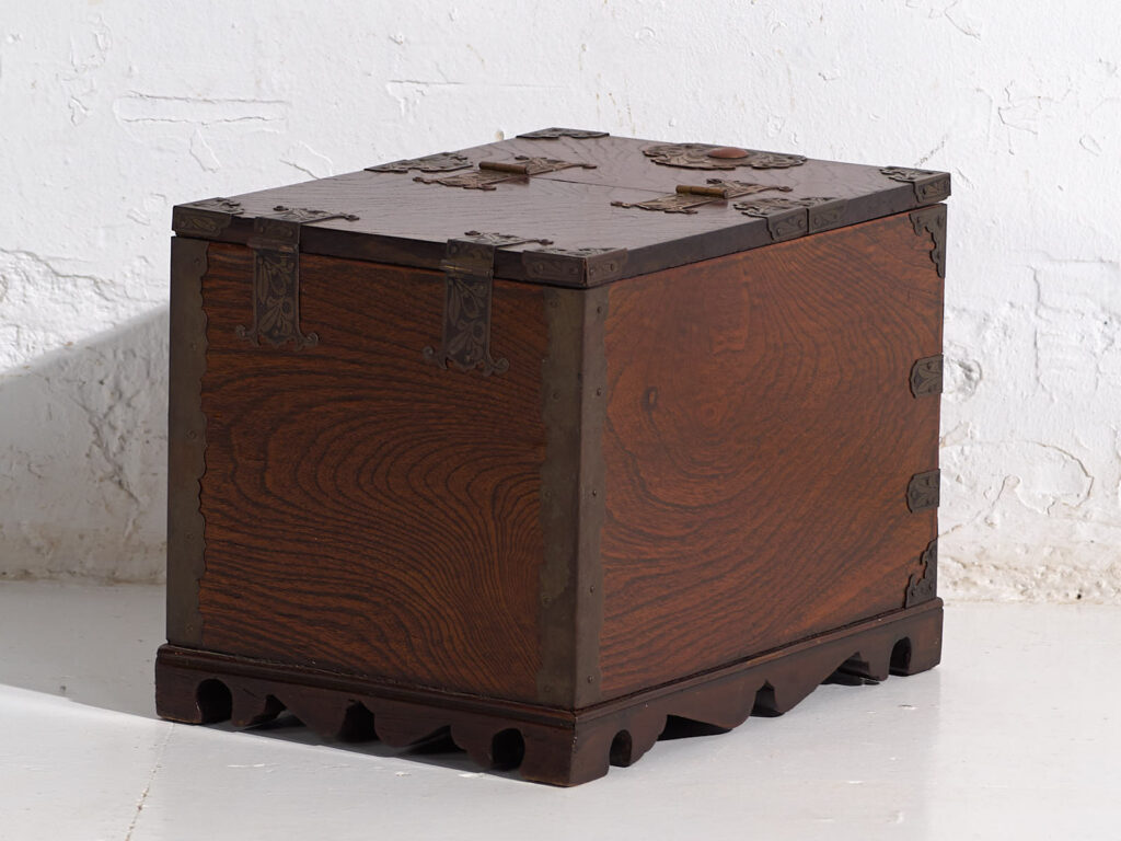 Kyōdai-bako japonés antiguo en madera de keyaki con espejo, periodo Meiji/Taishō (c. 1890–1925) #27