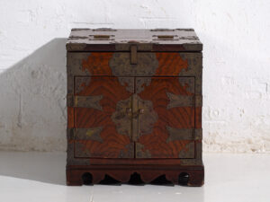 Kyōdai-bako japonés antiguo en madera de keyaki con espejo, periodo Meiji/Taishō (c. 1890–1925) #27