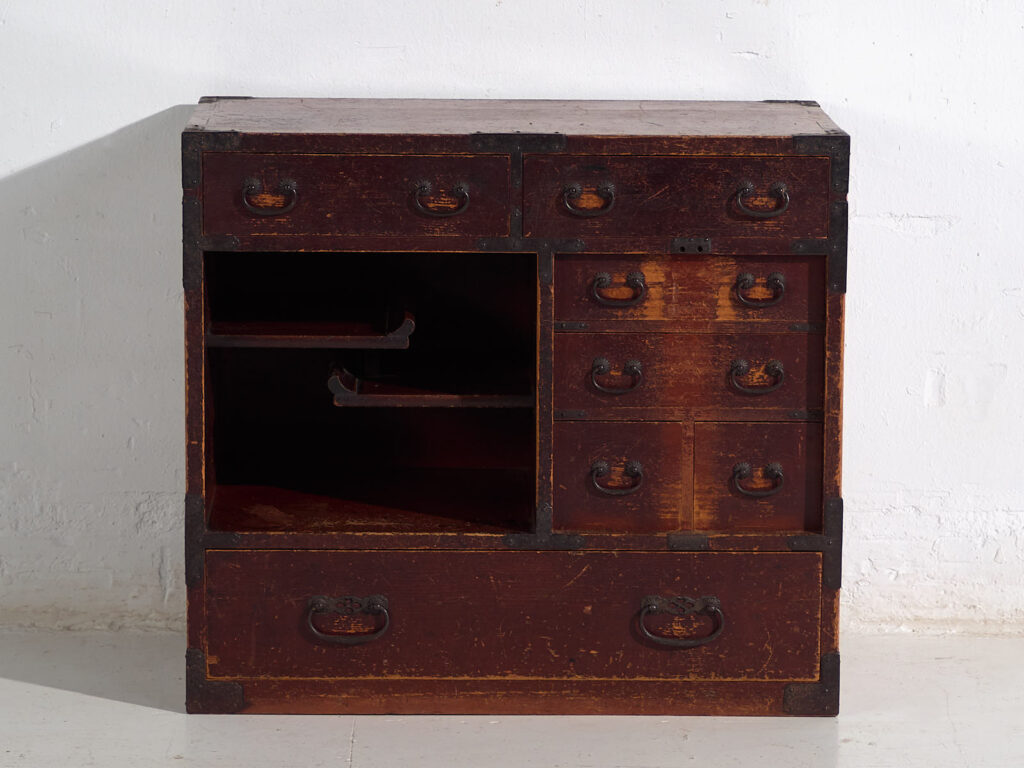 Choba-dansu japonés antiguo en madera de cedro, periodo Meiji/Taishō (c. 1890–1920) #45