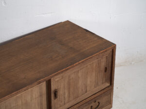 Armario bajo con puertas correderas antiguo - Periodo Taishō / Showa (c.1920-1970) #9