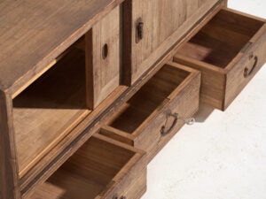 Armario bajo con puertas correderas antiguo - Periodo Taishō / Showa (c.1920-1970) #9