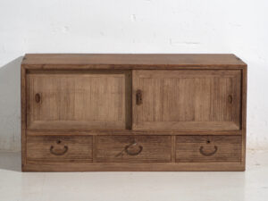 Armario bajo con puertas correderas antiguo - Periodo Taishō / Showa (c.1920-1970) #9