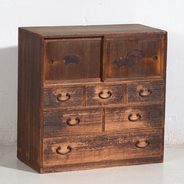 Cómoda antigua con puerta corredera - Periodo Taishō / Showa (c.1920-1945) #92