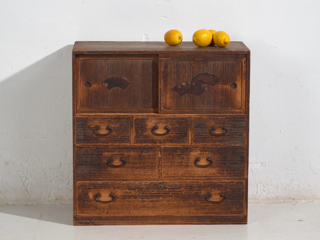 Cómoda antigua con puerta corredera - Periodo Taishō / Showa (c.1920-1945) #92