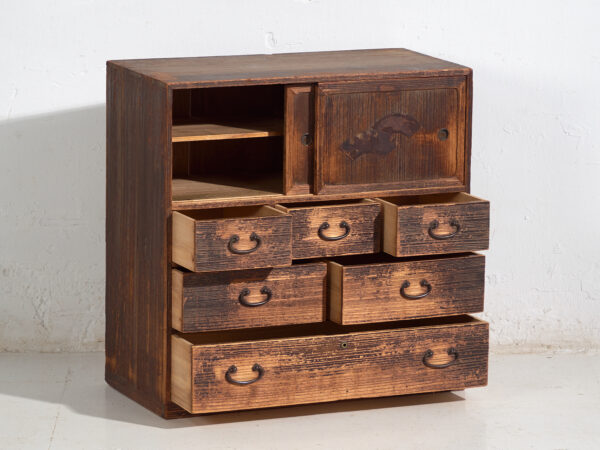 Cómoda antigua con puerta corredera - Periodo Taishō / Showa (c.1920-1945) #92