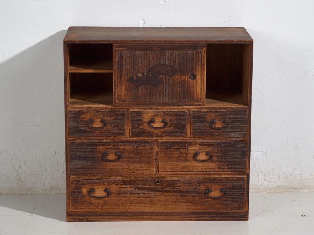 Cómoda antigua con puerta corredera - Periodo Taishō / Showa (c.1920-1945) #92