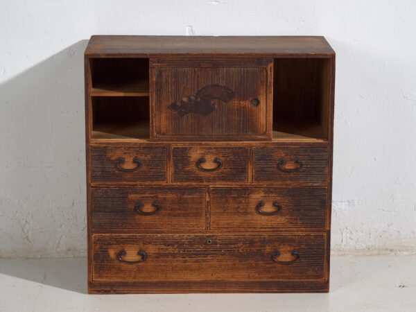 Cómoda antigua con puerta corredera - Periodo Taishō / Showa (c.1920-1945) #92