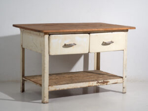 Mesa de trabajo industrial con cajones (c.1940) #75