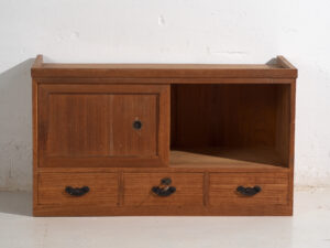 Mueble bajo antiguo con puertas correderas – Periodo Taishō / Showa (c.1920-1970) #12