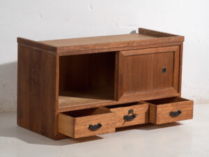 Mueble bajo antiguo con puertas correderas – Periodo Taishō / Showa (c.1920-1970) #12