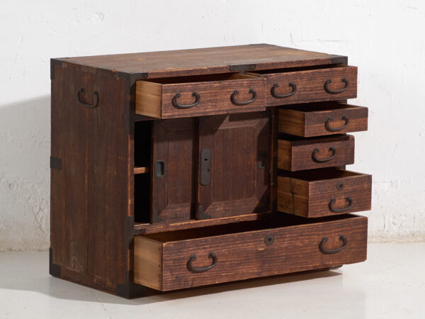 Pequeño tansu japonés antiguo – Periodo Meiji / Taishō (c.1890-1926) #26
