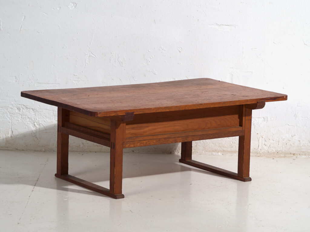 Mesa baja japonesa antigua con cajones - Periodo Showa (c.1926-1970) #65