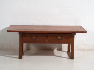 Mesa baja japonesa antigua con cajones - Periodo Showa (c.1926-1970) #65