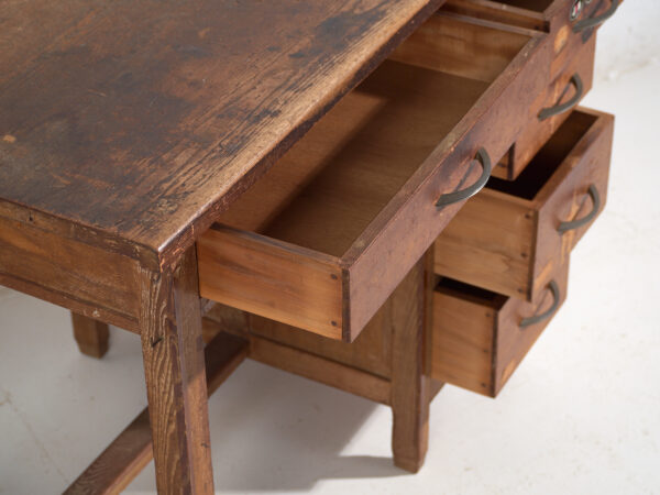 Antique Japanese Writing Desk with Drawers - Showa Period (c.1926-1970) #80