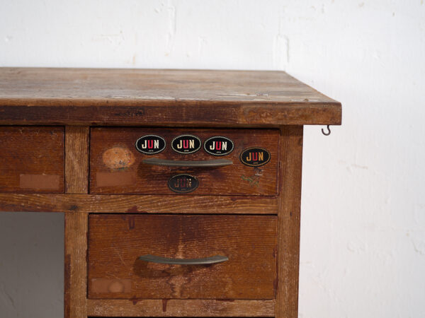 Antique Japanese Writing Desk with Drawers - Showa Period (c.1926-1970) #80