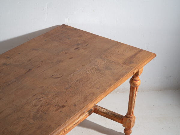 Reclaimed oak dining table – Large rustic European farmhouse table