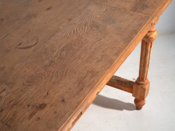 Reclaimed oak dining table – Large rustic European farmhouse table