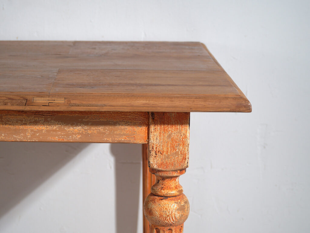 Reclaimed oak dining table – Large rustic European farmhouse table