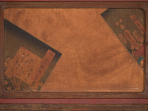 Pequeño mueble japonés con puertas correderas decoradas Kabuki - Periodo Showa temprano, circa 1926–1970