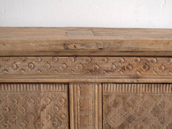 Antique carved low sideboard in pine wood – China, circa 1900