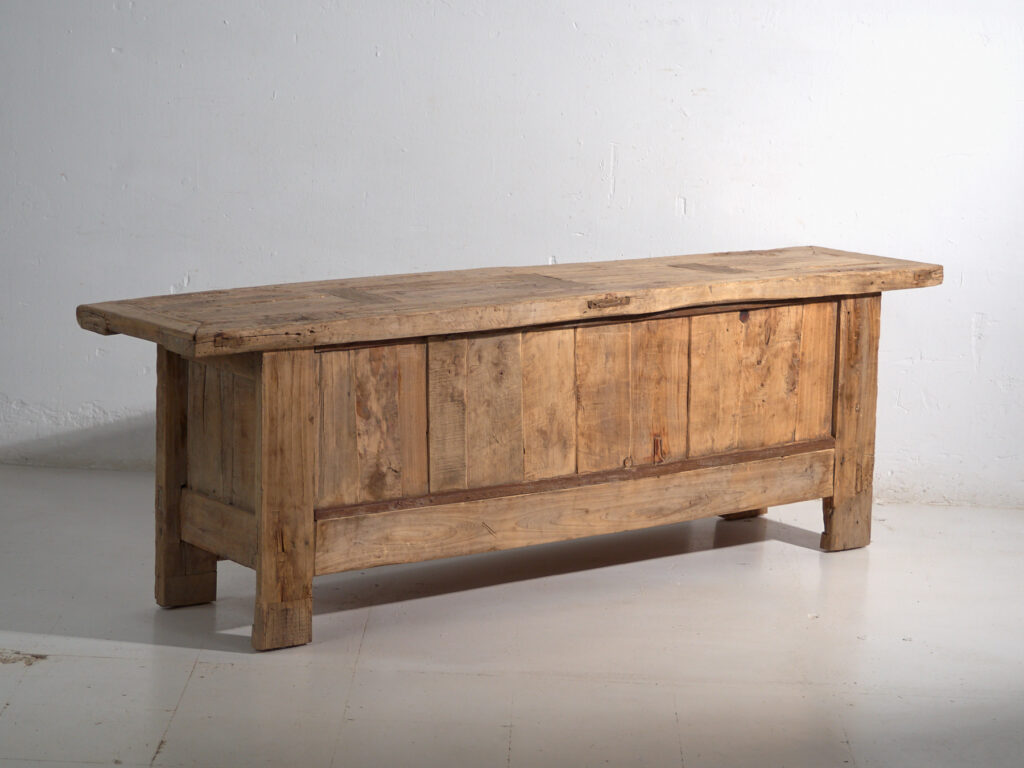 Antique carved low sideboard in pine wood – China, circa 1900