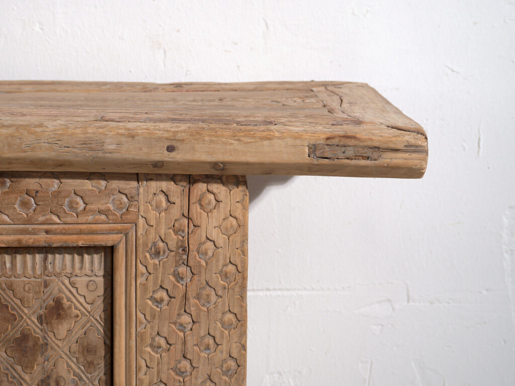 Antique carved low sideboard in pine wood – China, circa 1900