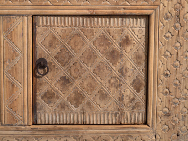 Antique carved low sideboard in pine wood – China, circa 1900