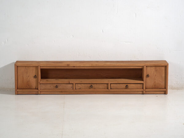 Meuble bas ancien en bois massif – Console basse chinoise du Gansu avec tiroirs – circa 1880–1920