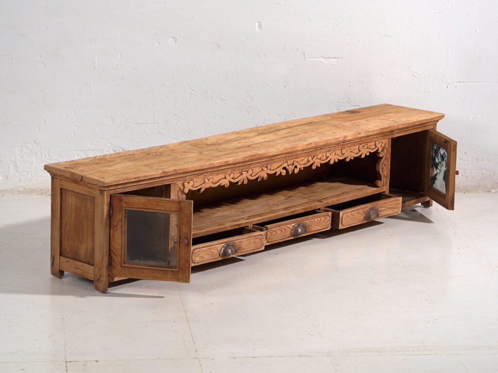 Antique low sideboard in pine wood – China, circa 1930