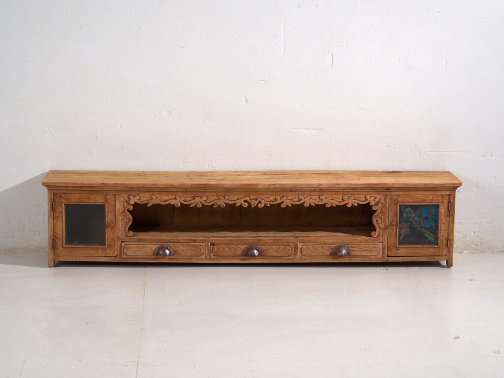 Antique low sideboard in pine wood – China, circa 1930