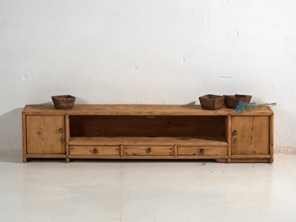 Antique low sideboard in pine wood – China, circa 1930