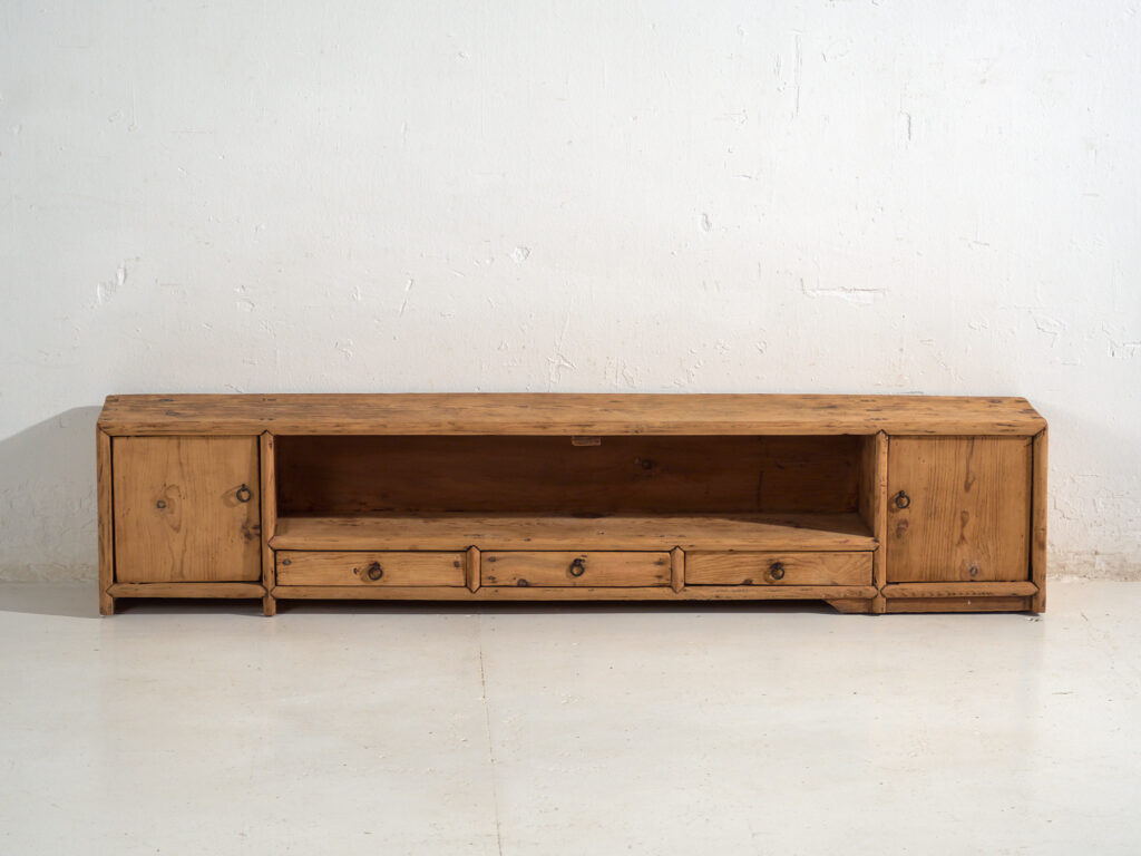 Antique low sideboard in pine wood – China, circa 1930