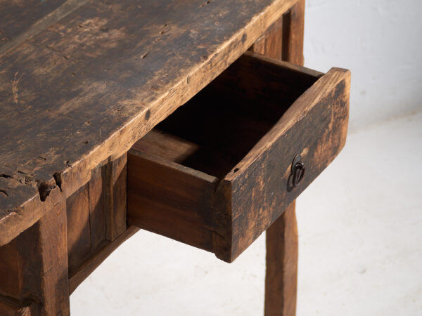Antique solid wood table – Chinese side table with drawer – circa 1900