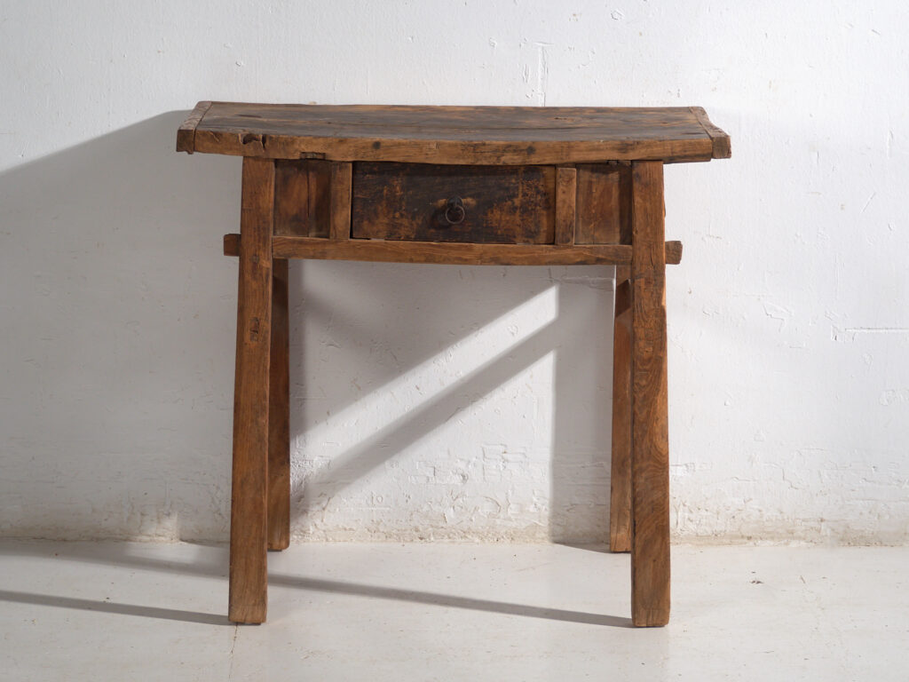 Antique solid wood table – Chinese side table with drawer – circa 1900