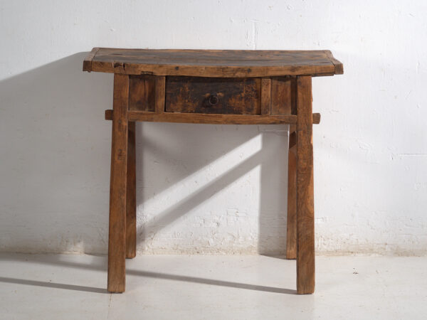 Antique solid wood table – Chinese side table with drawer – circa 1900