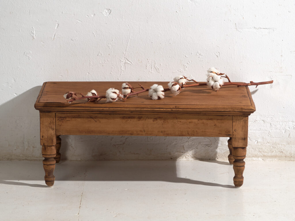 Table basse ancienne en bois de pin – Chine, circa 1930