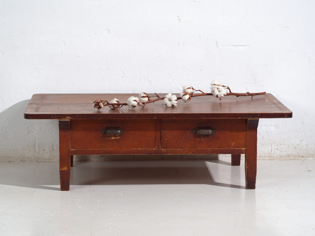 Mesa Baja Japonesa Antigua con Cajones – Periodo Showa – Japón c.1930-1950