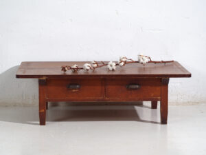 Mesa Baja Japonesa Antigua con Cajones – Periodo Showa – Japón c.1930-1950