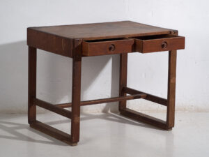 Escritorio japonés antiguo tsukue con dos cajones - Periodo Taishō–Showa (circa 1910–1940)