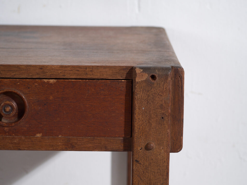 Escritorio japonés antiguo tsukue con dos cajones - Periodo Taishō–Showa (circa 1910–1940)