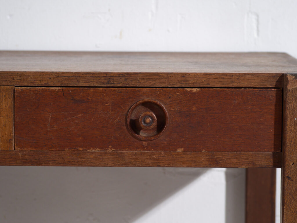 Escritorio japonés antiguo tsukue con dos cajones - Periodo Taishō–Showa (circa 1910–1940)