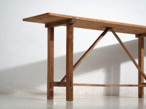 Mesa Japonesa Antigua de Trabajo en Madera Maciza – Consola Wabi Sabi – Periodo Taishō–Showa (c.1910–1950) #2