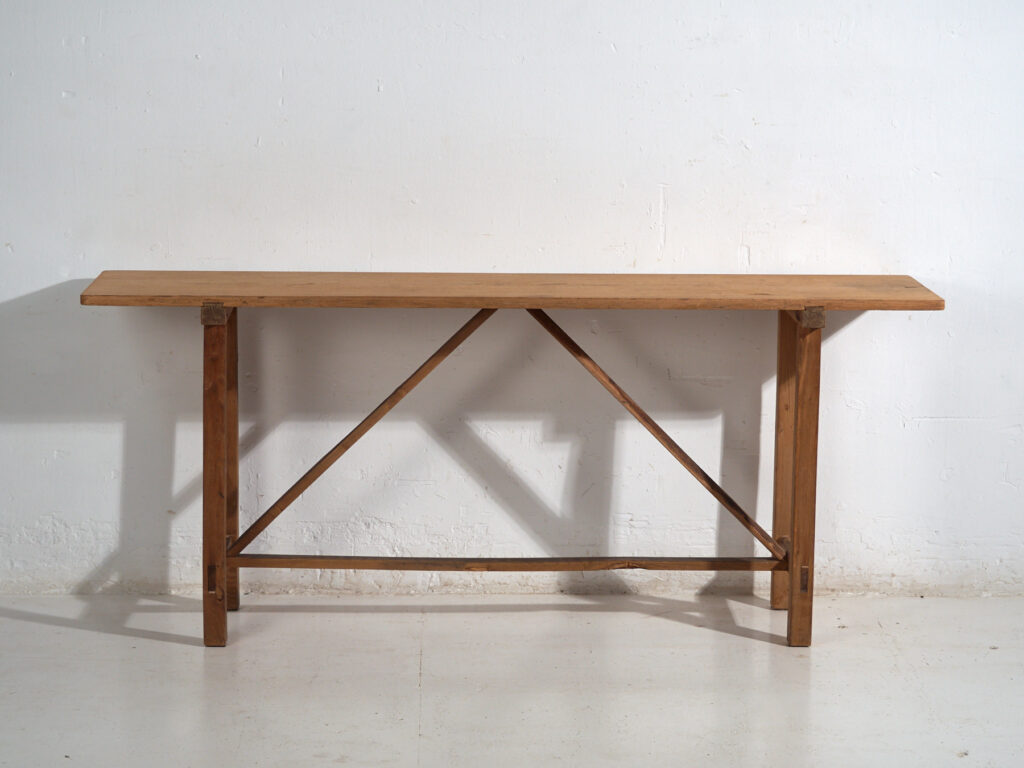 Mesa Japonesa Antigua de Trabajo en Madera Maciza – Consola Wabi Sabi – Periodo Taishō–Showa (c.1910–1950) #2