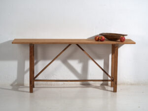Mesa Japonesa Antigua de Trabajo en Madera Maciza – Consola Wabi Sabi – Periodo Taishō–Showa (c.1910–1950) #2