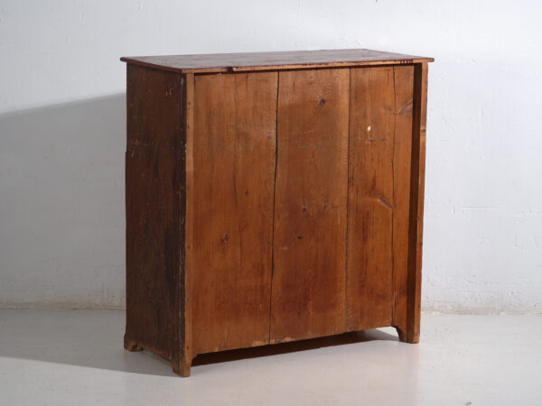 Cómoda secreter antigua de pino – Bureau rústico europeo con tapa abatible – circa 1900