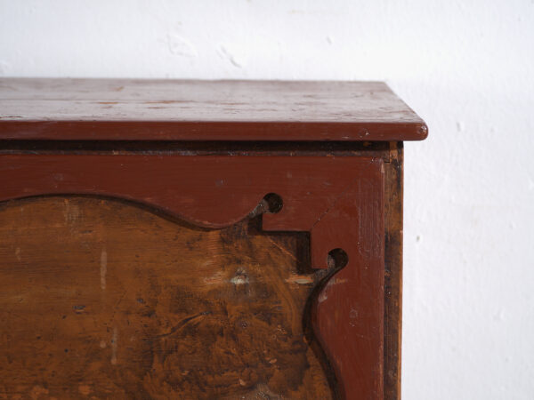 Cómoda secreter antigua de pino – Bureau rústico europeo con tapa abatible – circa 1900