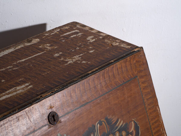 Escritorio abatible sueco pintado antiguo – Bureau folk escandinavo – Año 1783